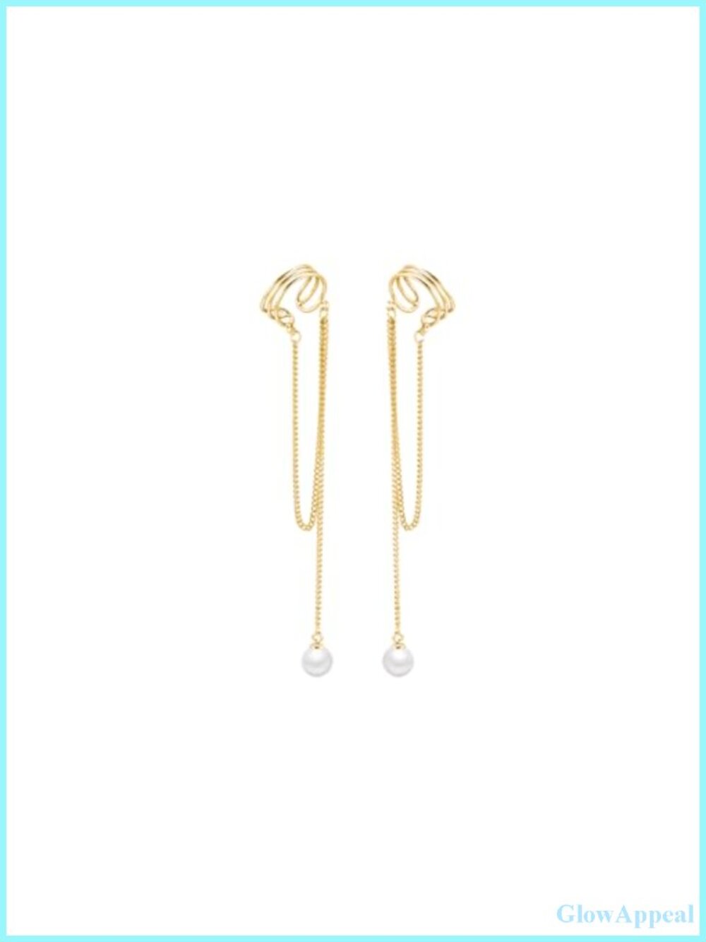 925 Sterling Silver No Piercing Cuff Earrings Chain Wrap Clip On for Women